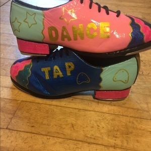 Hand painted one of a kind tap shoes